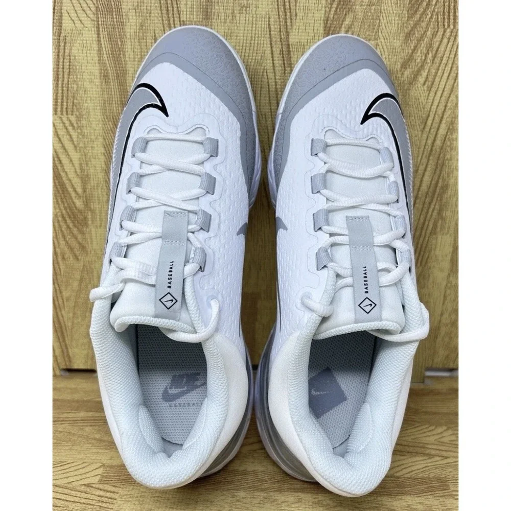Nike Alpha Huarache Elite 4 Size 8 Grey White Metal Baseball‎ Cleats FD2745-104